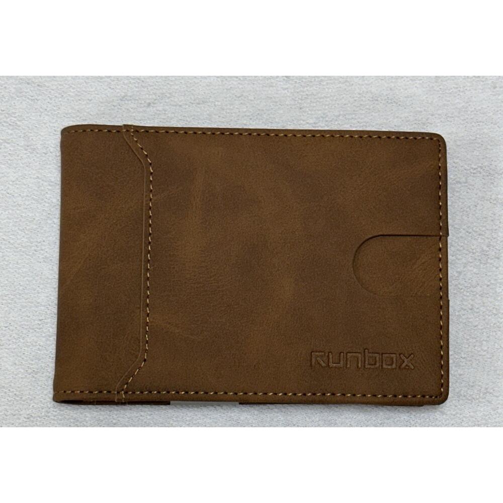 RUNBOX Minimalist Slim Wallet for Men W/Money Clip RFID Blocking Front Pocket